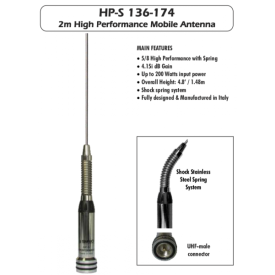 Sirio HP-S 136-174 VHF antena L=148cm 2213505.05