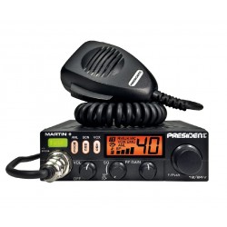 President MARTIN+ 12/24V AM/FM Multi-Standarta mobilā CB radiostacija AM/FM TXPR318