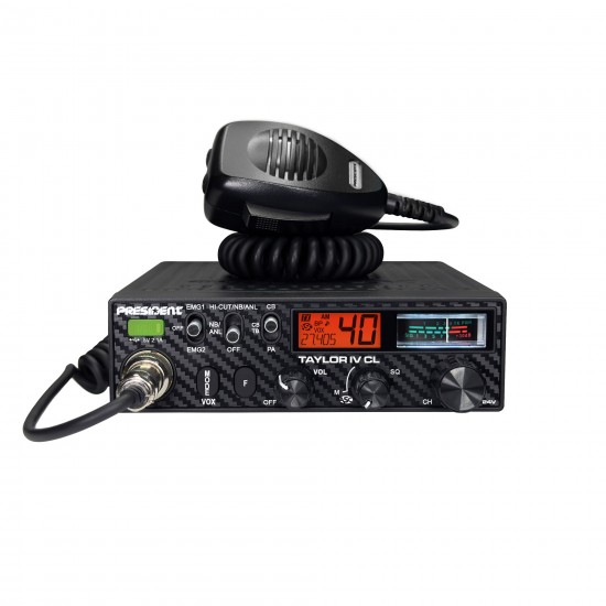 President TAYLOR IV CL 12/24V ASC Multi-Standarta mobilā CB radiostacija AM/FM TXPR423