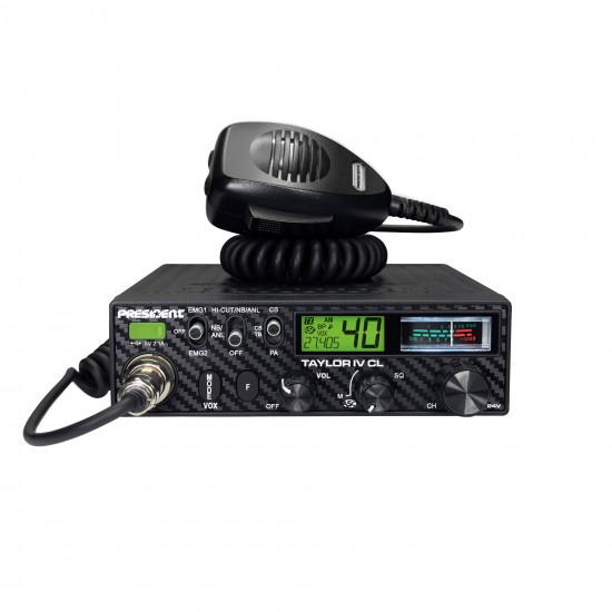 President TAYLOR IV CL 12/24V ASC Multi-Standarta mobilā CB radiostacija AM/FM TXPR423
