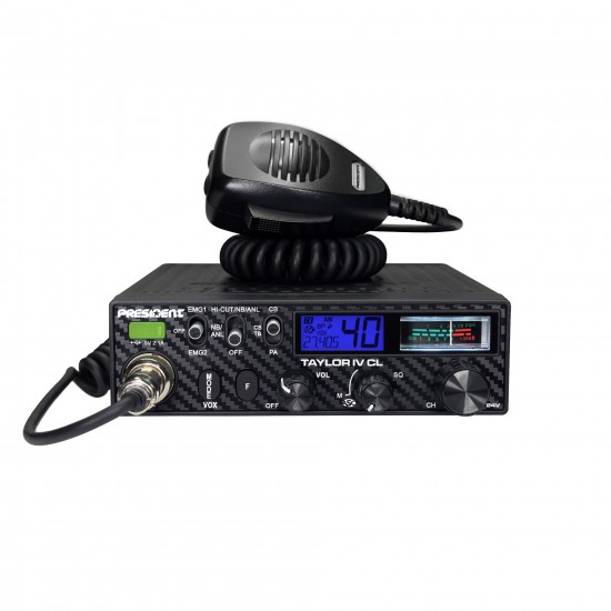 President TAYLOR IV CL 12/24V ASC Multi-Standarta mobilā CB radiostacija AM/FM TXPR423