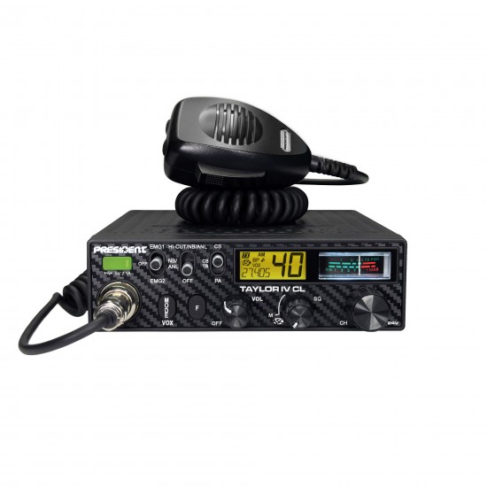 President TAYLOR IV CL 12/24V ASC Multi-Standarta mobilā CB radiostacija AM/FM TXPR423