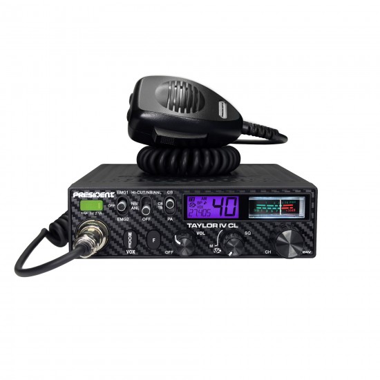President TAYLOR IV CL 12/24V ASC Multi-Standarta mobilā CB radiostacija AM/FM TXPR423