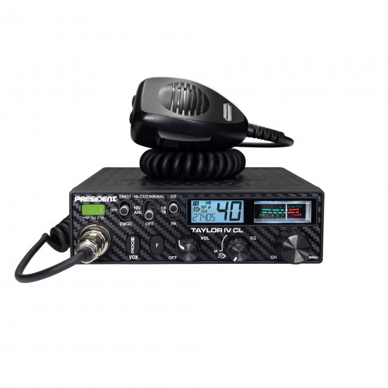President TAYLOR IV CL 12/24V ASC Multi-Standarta mobilā CB radiostacija AM/FM TXPR423