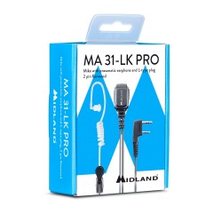 Midland MA 31-LK PRO Austiņa ar akustisko cauruli, mikrofonu, 2PIN priekš Midland, Kenwood, Baofeng rācijam