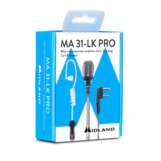 Midland MA 31-LK PRO Austiņa ar akustisko cauruli, mikrofonu, 2PIN priekš Midland, Kenwood, Baofeng rācijam