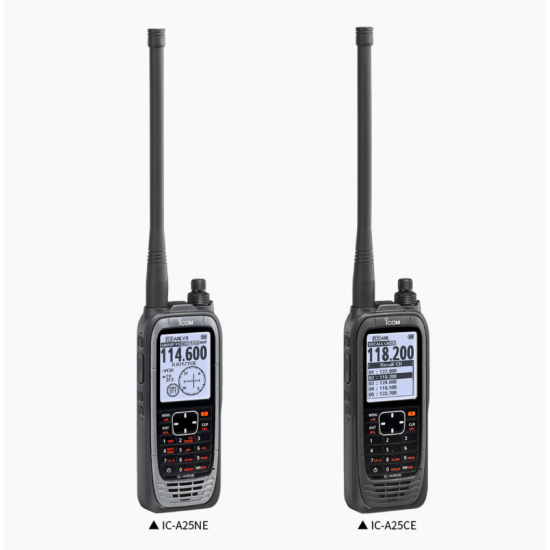ICOM IC-A25NE/CE VHF aviācijas portatīva radiostacija