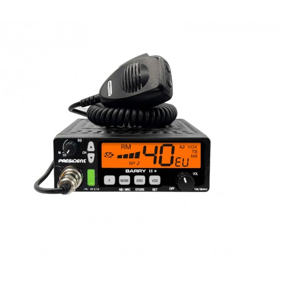 President BARRY II + 12/24V Multi-Standarta mobilā CB radiostacija AM/FM TXPR122 President BARRY II + 12/24V Multi-Standarta mobilā CB radiostacija AM/FM TXPR122