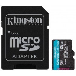 Kingston 128GB microSDXC Canvas Go Plus Gen4 200MB/s A2 U3 V30 Card + Adapter