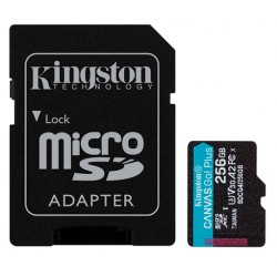 Kingston 256GB microSDXC Canvas Go Plus Gen4 200MB/s A2 U3 V30 Card + Adapter