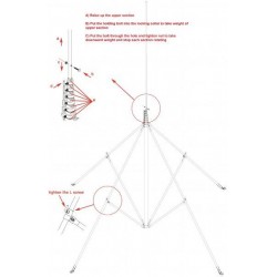 Mast-tripod Teleskopiskais masts no cinkota tērauda uz statīva